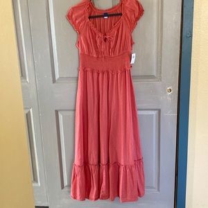 Old Navy long coral dress. Size S, NWT.